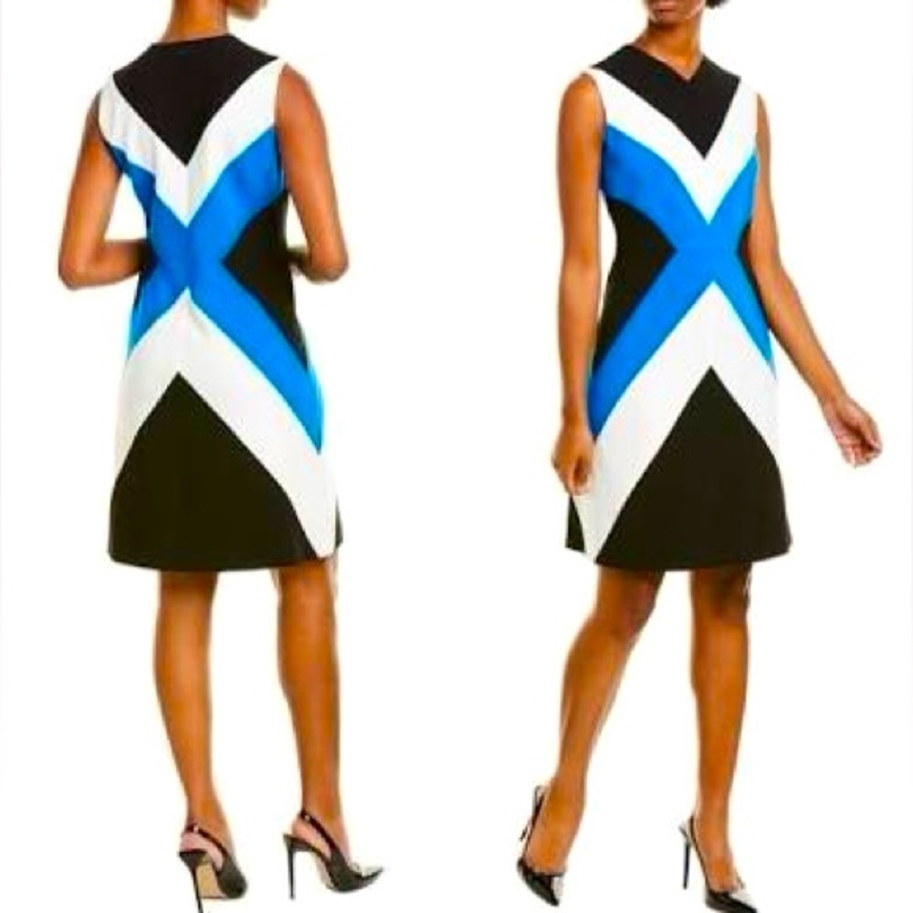 ESCADA Daquasa Hudson Bay Geometric A-Line Dress, Size 6